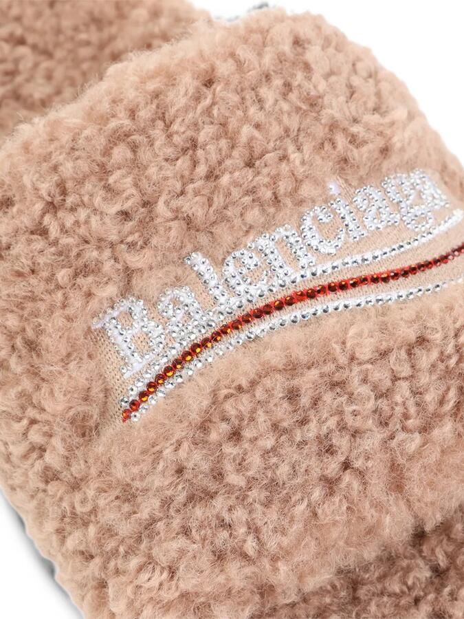 Balenciaga Pluizige open muiltjes Beige - Foto 2