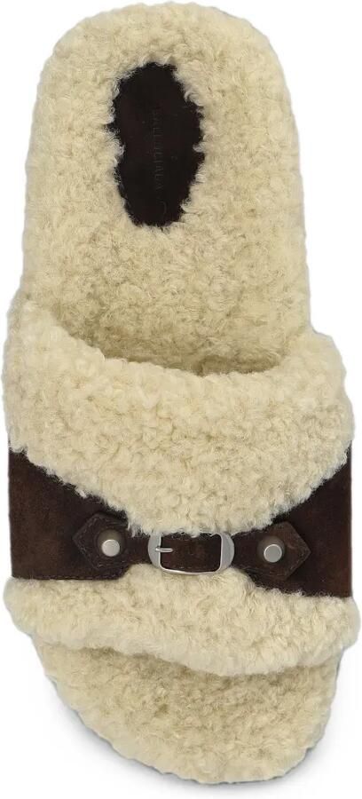 Balenciaga Furry sandalen met lammy-effect Beige