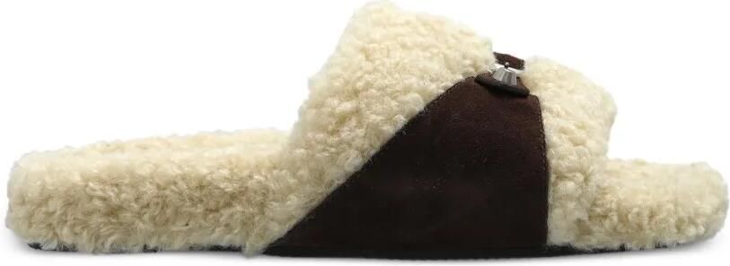 Balenciaga Furry sandalen met lammy-effect Beige - Foto 5