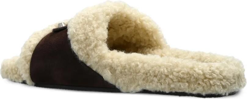 Balenciaga Furry sandalen met lammy-effect Beige - Foto 4