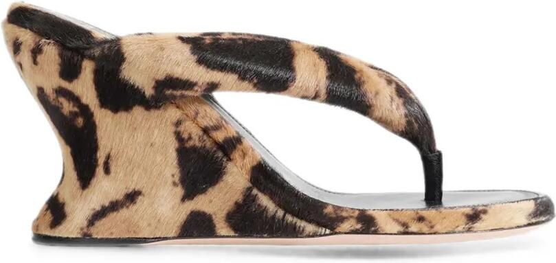 Balenciaga Gaeta sandalen met sleehak en dierenprint Beige