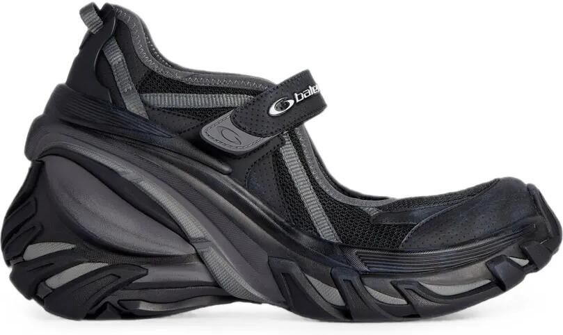 Balenciaga Hydra Mary Jane mesh sneakers met klittenband Zwart