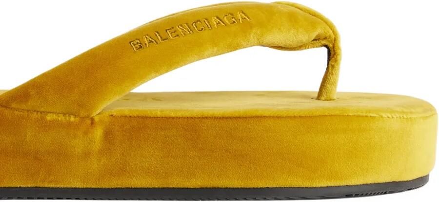 Balenciaga Jet Lag fluwelen sandalen met plateauzool Geel - Foto 2