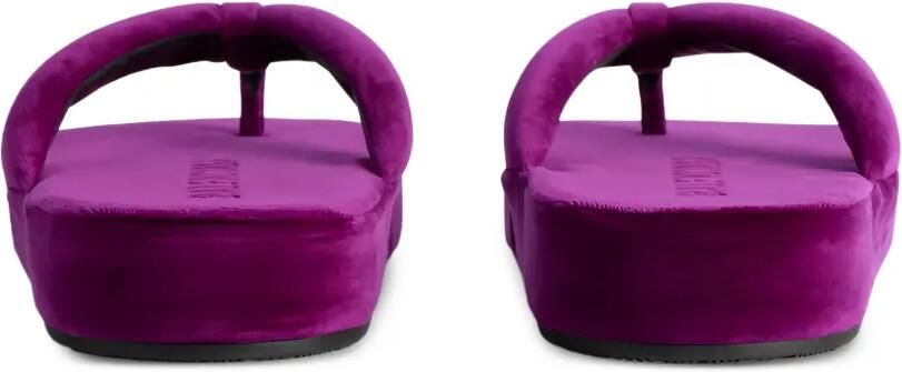 Balenciaga Jet Lag Thong fluwelen slippers met plateauzool Paars - Foto 5