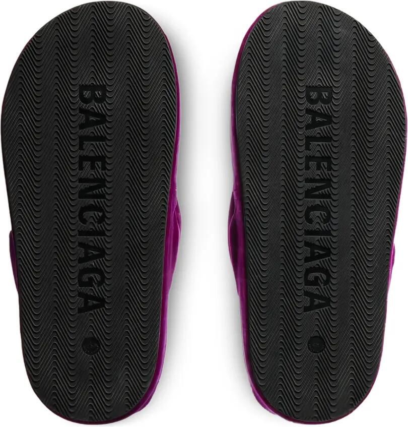 Balenciaga Jet Lag Thong fluwelen slippers met plateauzool Paars - Foto 2