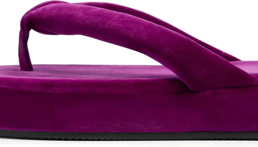 Balenciaga Jet Lag Thong fluwelen slippers met plateauzool Paars - Foto 3