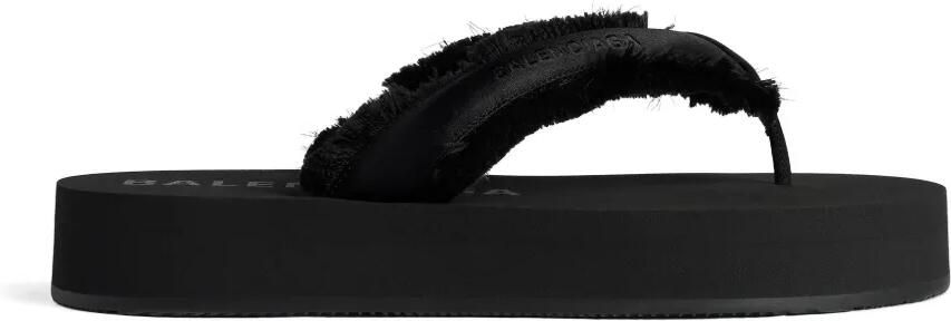 Balenciaga Jet Leg teenslippers met franje Zwart