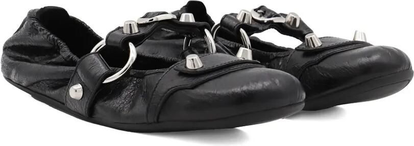 Balenciaga Le City leren ballerina's verfraaid met gesp Zwart - Foto 4