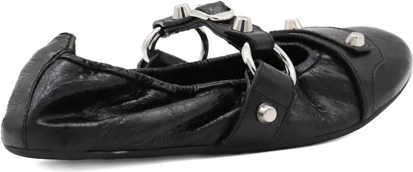 Balenciaga Le City leren ballerina's verfraaid met gesp Zwart - Foto 3