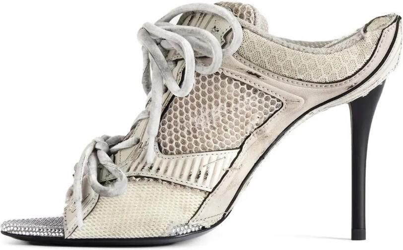 Balenciaga Mesh muiltjes met veters Beige