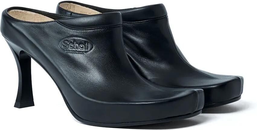 Balenciaga Muiltjes met logo-reliëf en hak Zwart - Foto 3
