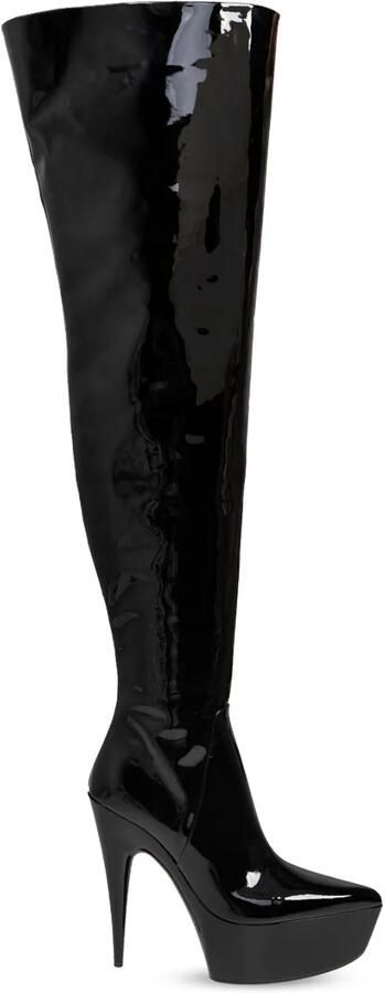 Balenciaga Overknee laarzen van lakleer Zwart