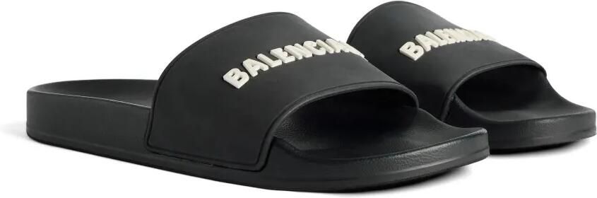 Balenciaga Pool slippers met logoprint Zwart - Foto 4