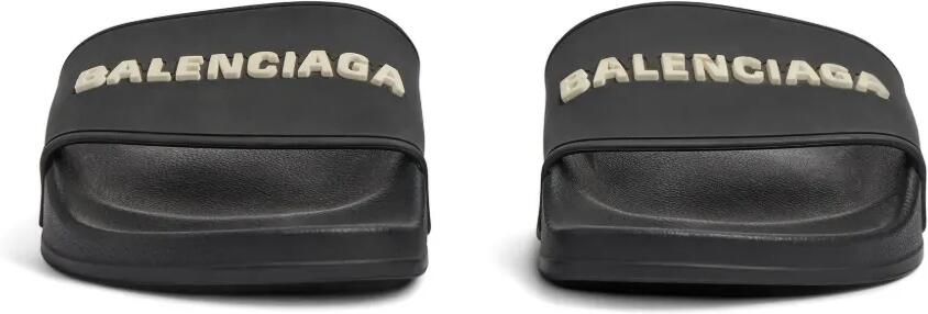 Balenciaga Pool slippers met logoprint Zwart - Foto 3