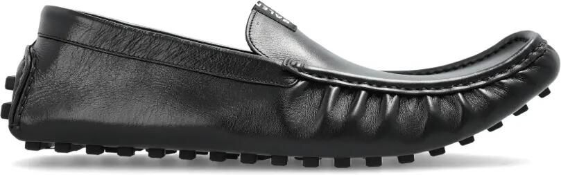 Balenciaga Portofino leren loafers met ruches Zwart