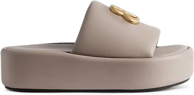 Balenciaga Rise BB leren sandalen Beige