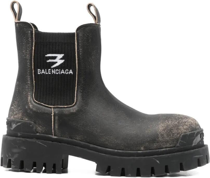 Balenciaga Slate leren Chelsea enkellaarzen Zwart