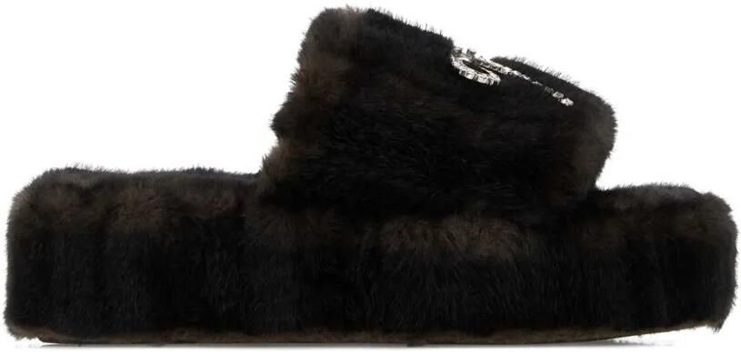 Balenciaga Slippers verfraaid met kristallen en plateauzool Bruin