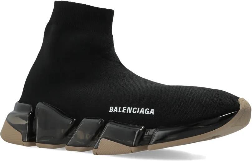 Balenciaga Speed 2.0 gerecyclede gebreide sneakers met doorzichtige zool Zwart - Foto 4