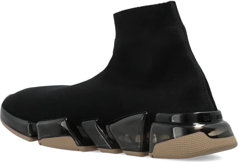 Balenciaga Speed 2.0 gerecyclede gebreide sneakers met doorzichtige zool Zwart - Foto 3