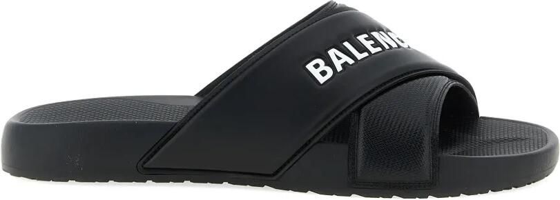 Balenciaga Sporty Pool sandalen Zwart