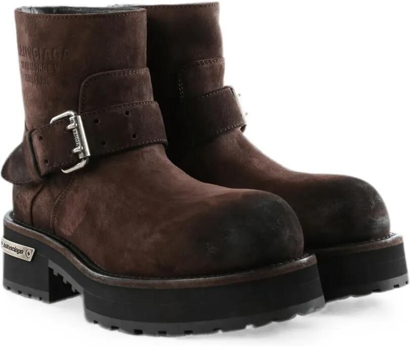 Balenciaga Suède laarzen met gespsluiting Bruin - Foto 2