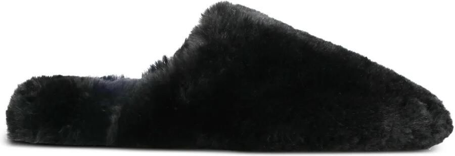 Balenciaga Teddy slippers met imitatielamswol Zwart