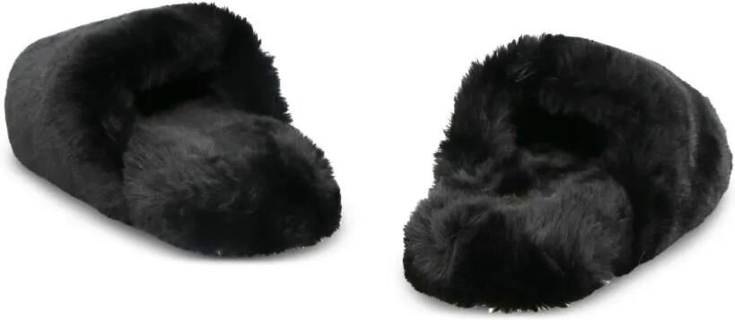 Balenciaga Teddy slippers met imitatielamswol Zwart - Foto 3