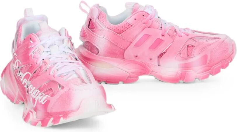 Balenciaga Trainingssneakers met logo in roze en wit