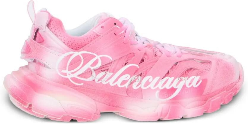 Balenciaga Trainingssneakers met logo in roze en wit - Foto 2