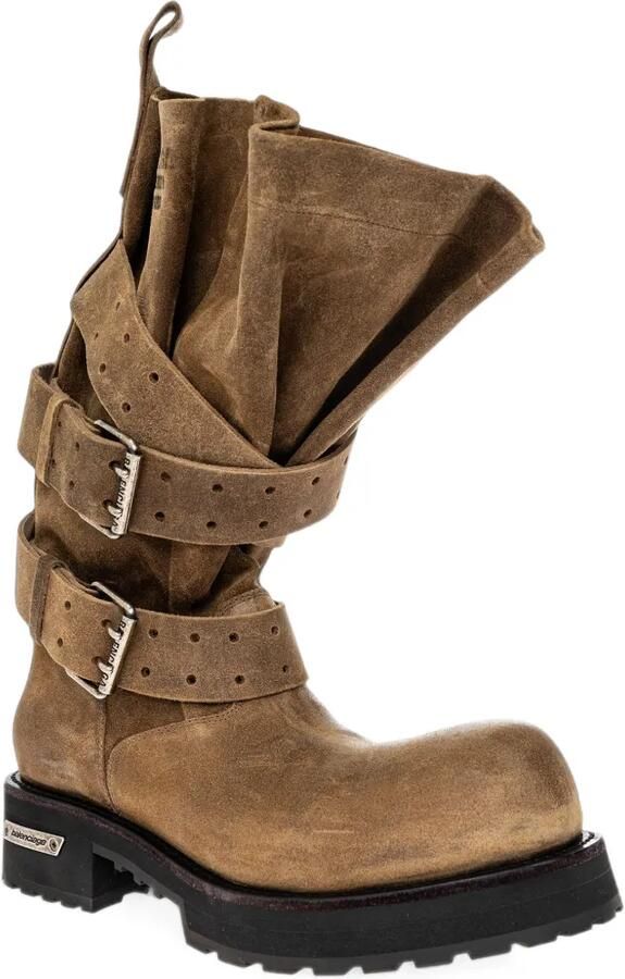 Balenciaga Venom boots in tan waxed suede Bruin - Foto 3