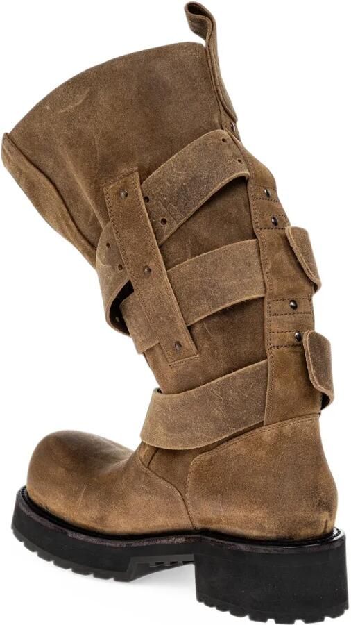 Balenciaga Venom boots in tan waxed suede Bruin - Foto 4