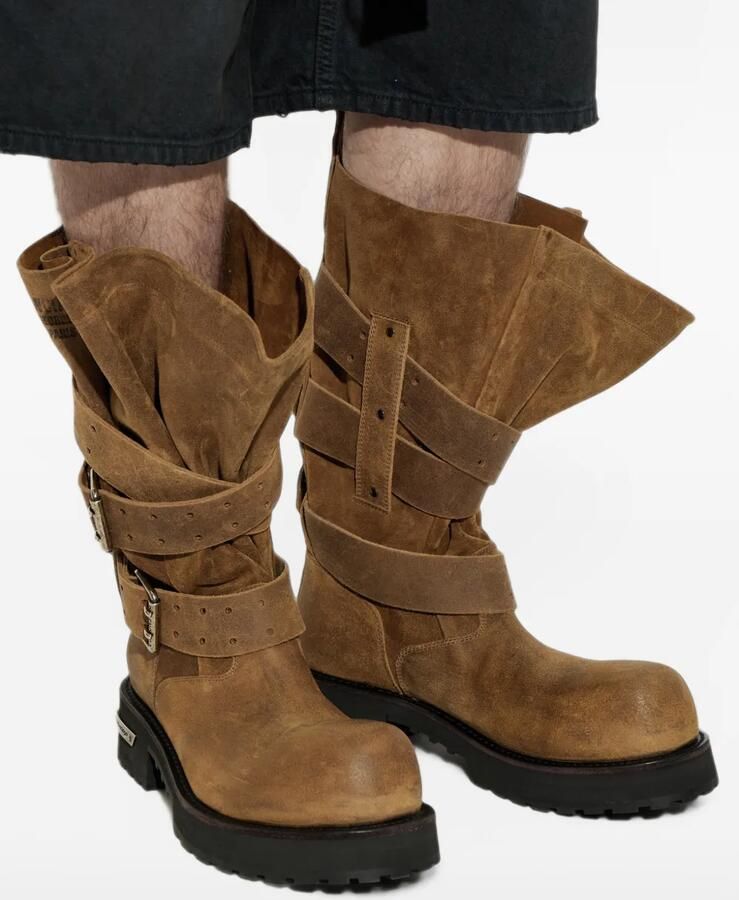 Balenciaga Venom boots in tan waxed suede Bruin - Foto 2