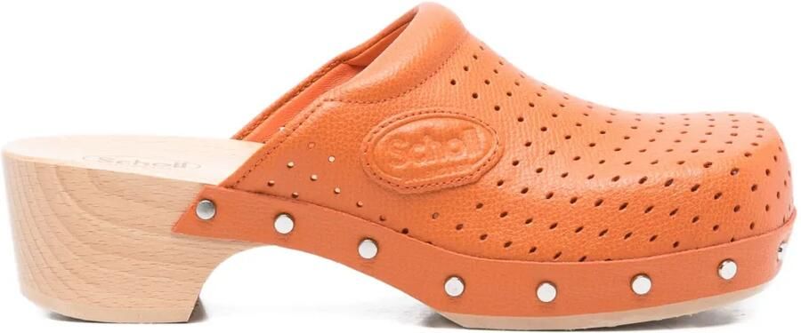 Balenciaga x Scholl 40 mm geperforeerd leren klomp Oranje