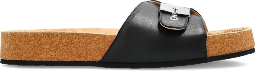 Balenciaga x Scholl buckle-fastening leather slides Zwart