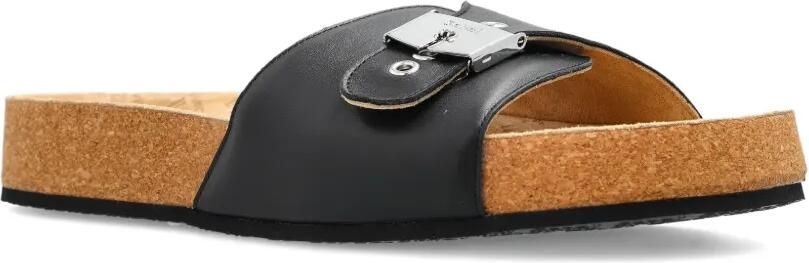 Balenciaga x Scholl buckle-fastening leather slides Zwart - Foto 5