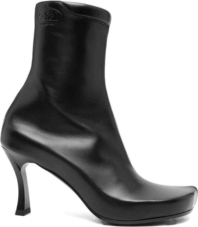 Balenciaga x Scholl leren laarzen met vierkante neus Zwart