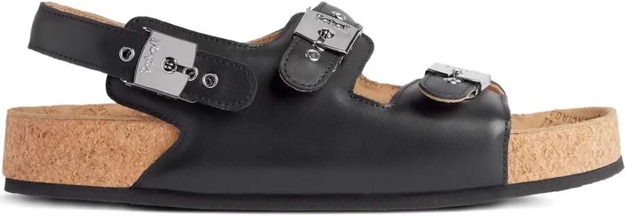Balenciaga x Scholl leren sandalen Zwart