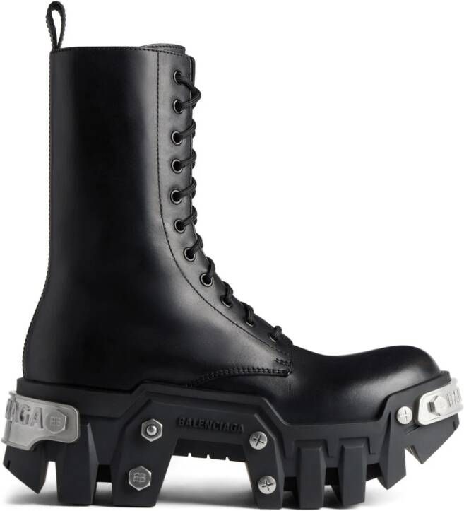 Balenciaga Bulldozer veterlaarzen met plateauzool Zwart