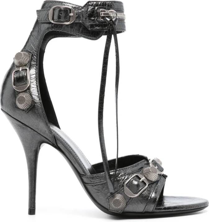 Balenciaga 110 mm Cagole leren sandalen Grijs