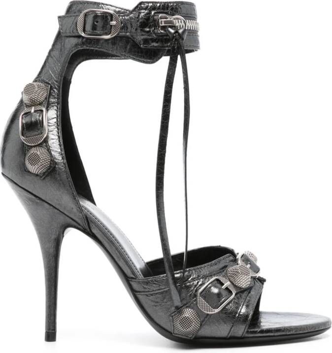 Balenciaga Cagole leren sandalen 110 mm Grijs