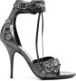 Balenciaga 110 mm Cagole leren sandalen Grijs - Thumbnail 1