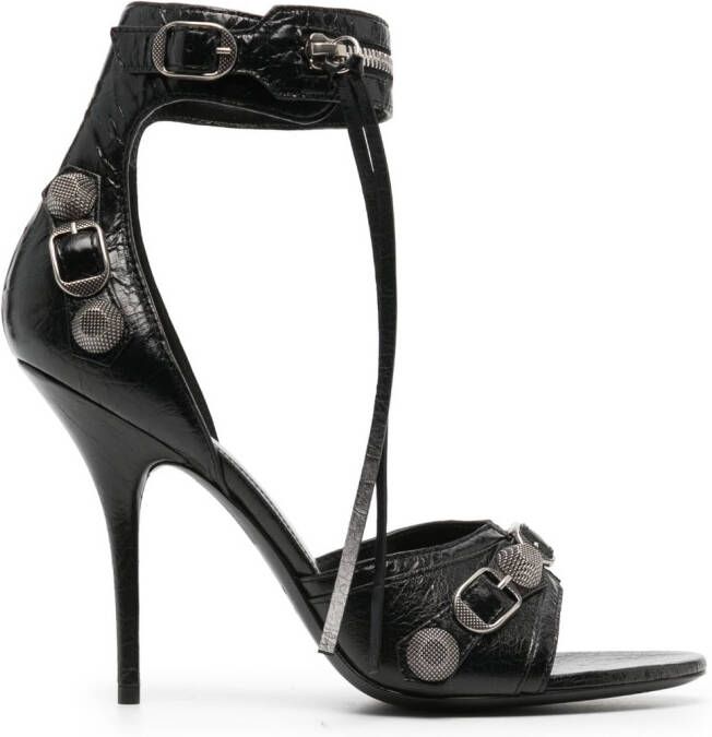 Balenciaga Cagole leren sandalen Zwart