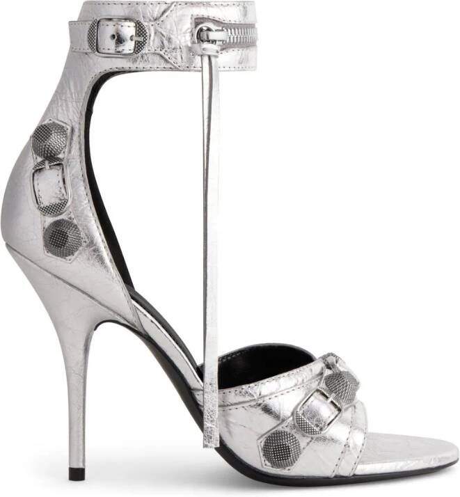 Balenciaga Cagole sandalen met metallic afwerking Zilver