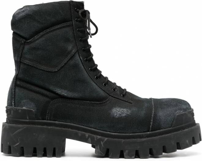 Balenciaga Strike 20mm veterlaarzen Zwart