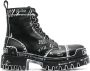 Balenciaga Combat boots met print Zwart - Thumbnail 1
