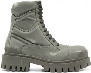 Balenciaga Combat boots met veters 3300 KAKI