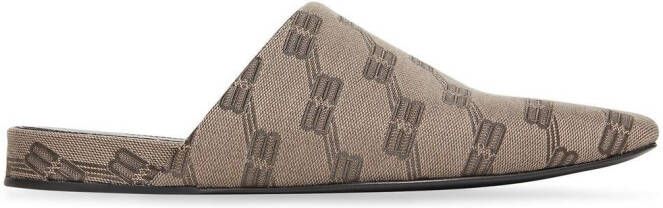 Balenciaga Muiltjes met monogram-jacquard Beige