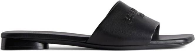 Balenciaga Duty Free leren slippers Zwart