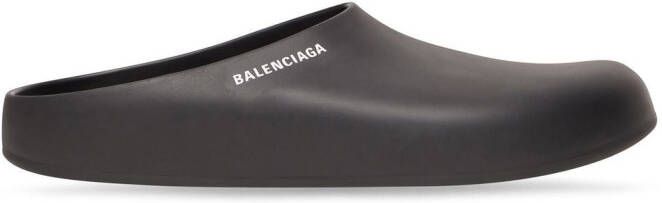 Balenciaga Eva slippers met logoprint Zwart